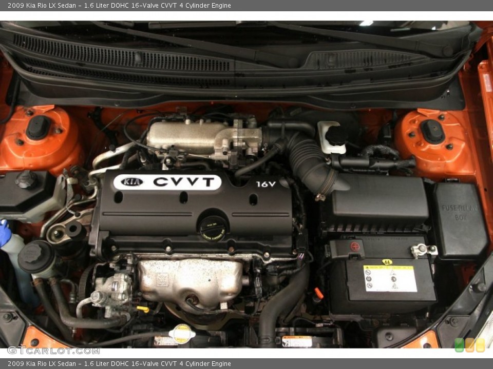 1.6 Liter DOHC 16-Valve CVVT 4 Cylinder 2009 Kia Rio Engine