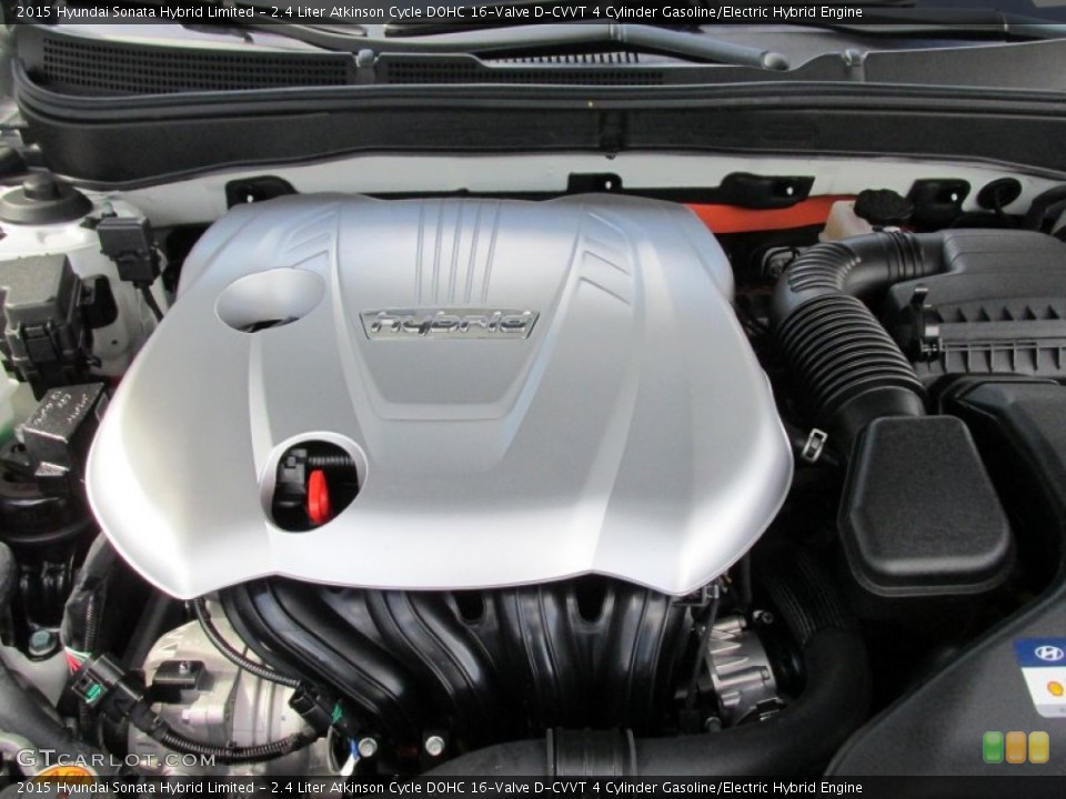 2.4 Liter Atkinson Cycle DOHC 16-Valve D-CVVT 4 Cylinder Gasoline/Electric Hybrid Engine for the 2015 Hyundai Sonata Hybrid #98044165