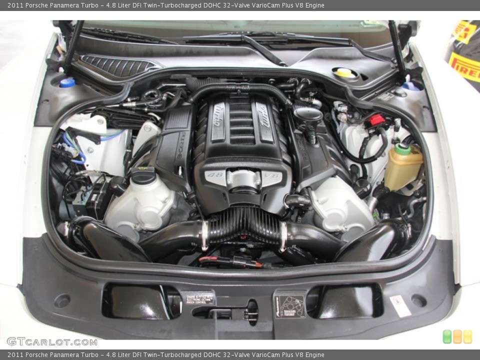 4.8 Liter DFI Twin-Turbocharged DOHC 32-Valve VarioCam Plus V8 2011 Porsche Panamera Engine