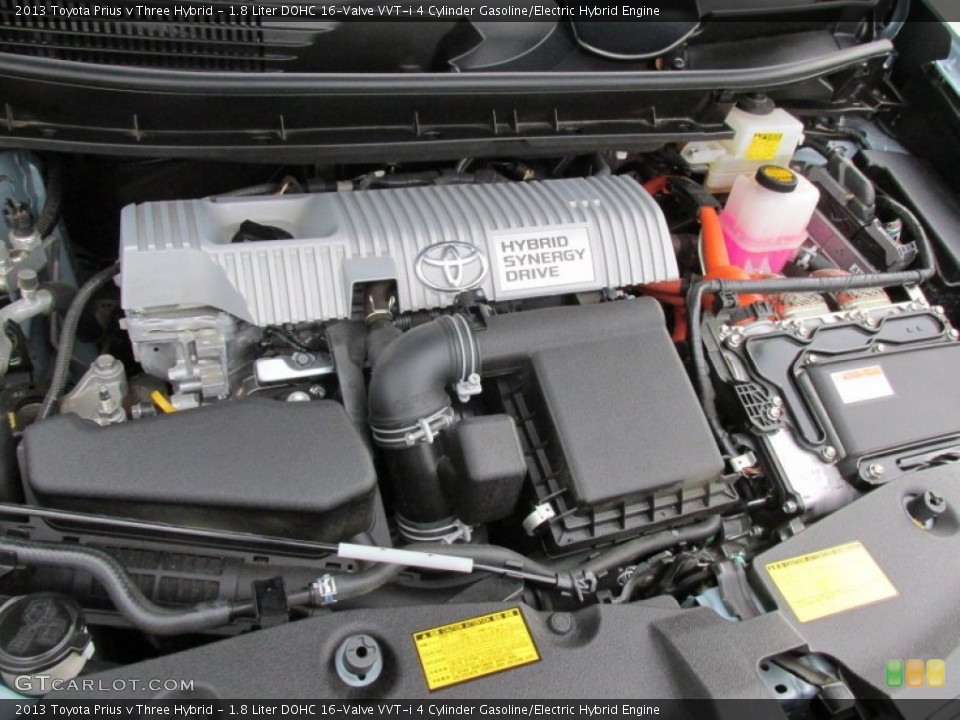 1.8 Liter DOHC 16-Valve VVT-i 4 Cylinder Gasoline/Electric Hybrid Engine for the 2013 Toyota Prius v #98250782