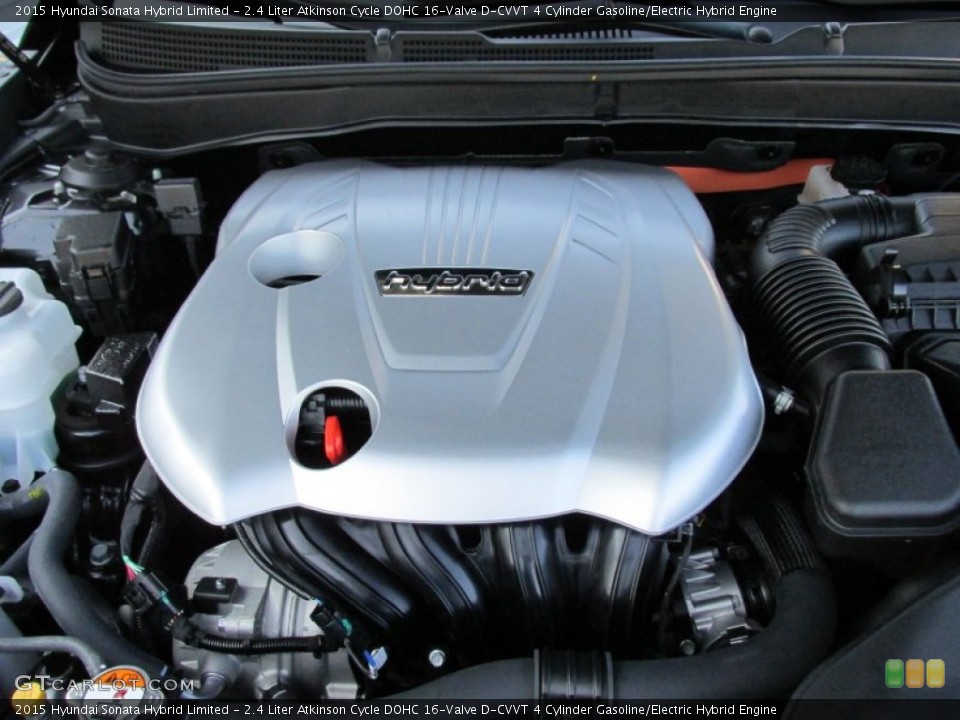 2.4 Liter Atkinson Cycle DOHC 16-Valve D-CVVT 4 Cylinder Gasoline/Electric Hybrid Engine for the 2015 Hyundai Sonata Hybrid #98646167