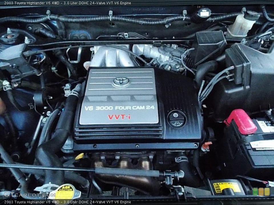 3.0 Liter DOHC 24-Valve VVT V6 Engine for the 2003 Toyota Highlander #99240725
