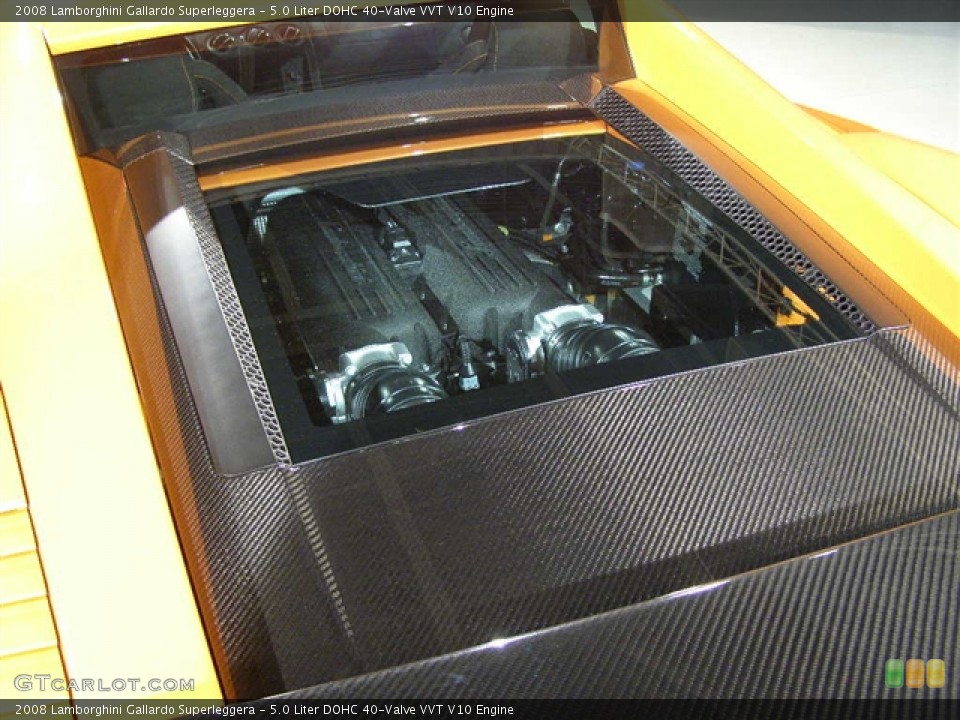 5.0 Liter DOHC 40-Valve VVT V10 Engine for the 2008 Lamborghini Gallardo #99314