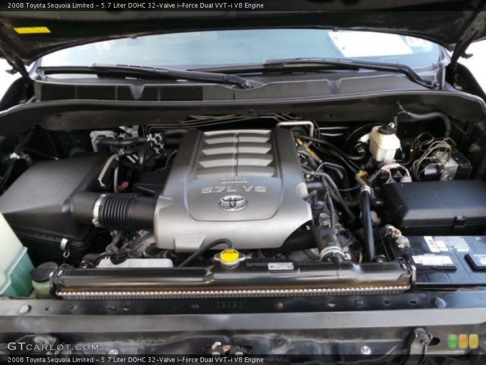 5.7 Liter DOHC 32-Valve i-Force Dual VVT-i V8 2008 Toyota Sequoia Engine