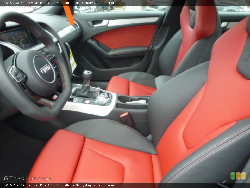Black/Magma Red Interior Photo for the 2015 Audi S4 Premium Plus 3.0 TFSI quattro #100027492