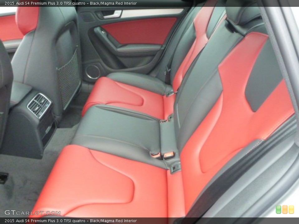 Black/Magma Red Interior Rear Seat for the 2015 Audi S4 Premium Plus 3.0 TFSI quattro #100027495