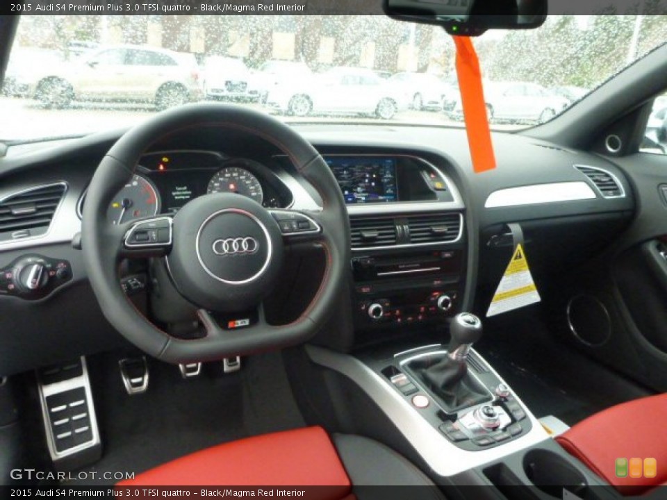 Black/Magma Red Interior Prime Interior for the 2015 Audi S4 Premium Plus 3.0 TFSI quattro #100027498