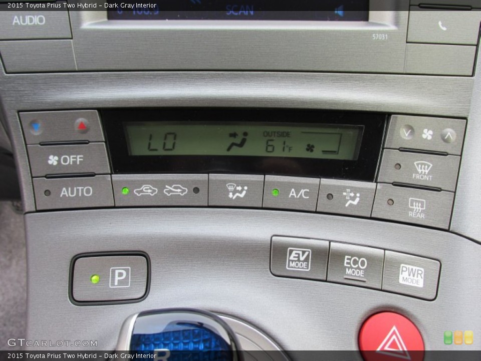 Dark Gray Interior Controls for the 2015 Toyota Prius Two Hybrid #100066985