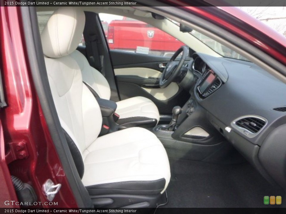 Ceramic White/Tungsten Accent Stitching Interior Front Seat for the 2015 Dodge Dart Limited #100116662