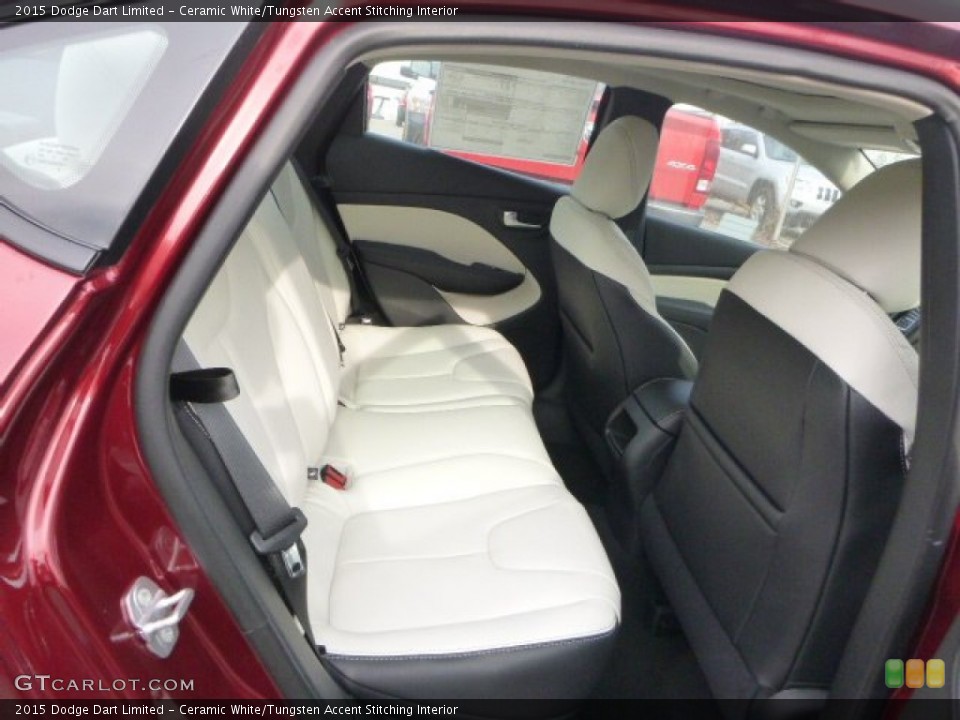 Ceramic White/Tungsten Accent Stitching Interior Rear Seat for the 2015 Dodge Dart Limited #100116701