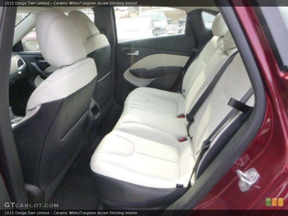 Ceramic White/Tungsten Accent Stitching Interior Rear Seat for the 2015 Dodge Dart Limited #100116719