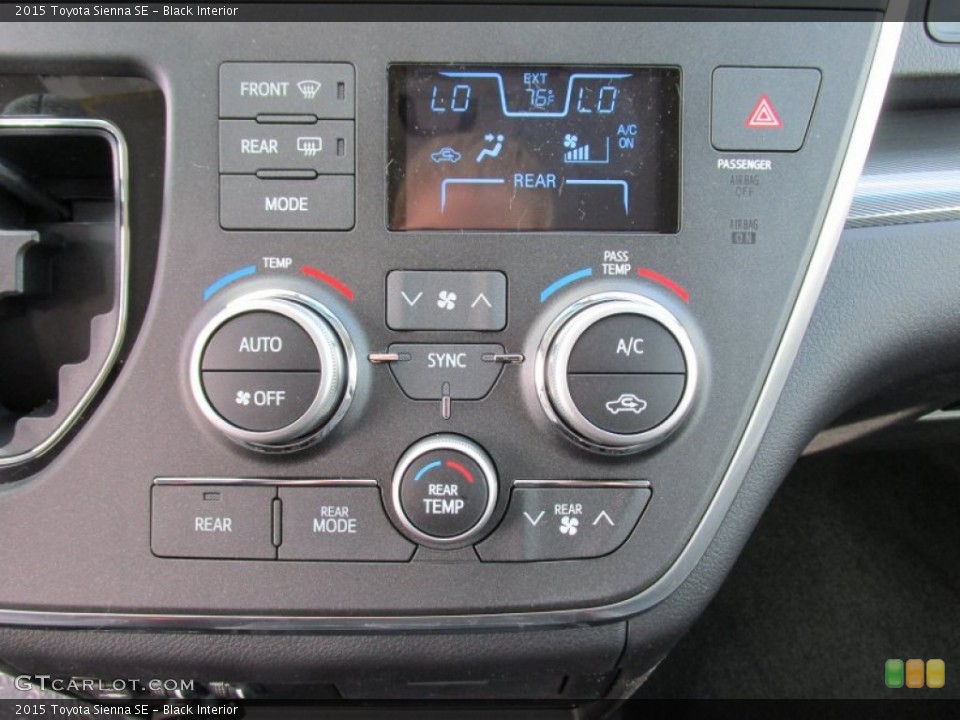 Black Interior Controls for the 2015 Toyota Sienna SE #100156489