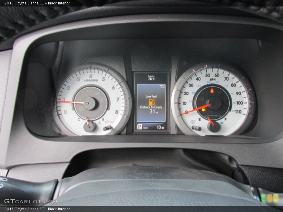 Black Interior Gauges for the 2015 Toyota Sienna SE #100156513