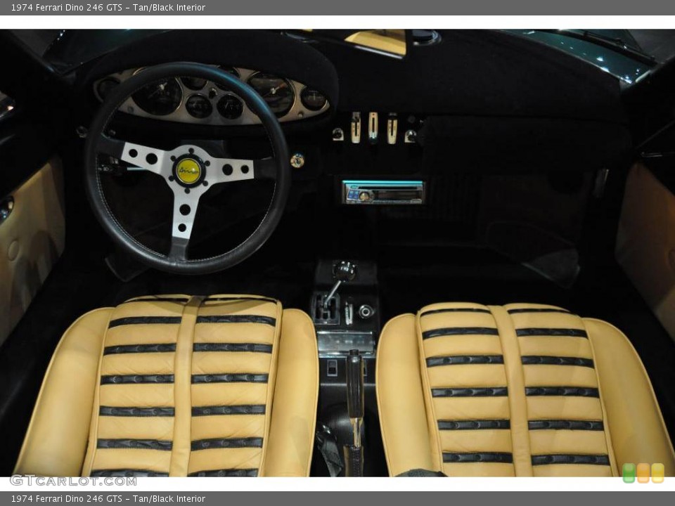 Tan/Black Interior Photo for the 1974 Ferrari Dino 246 GTS #10016248