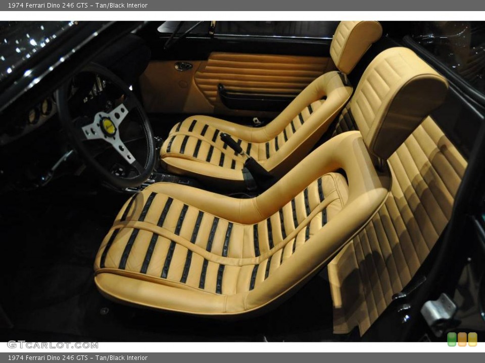 Tan/Black Interior Photo for the 1974 Ferrari Dino 246 GTS #10016253