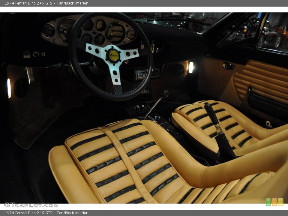 Tan/Black Interior Photo for the 1974 Ferrari Dino 246 GTS #10016423