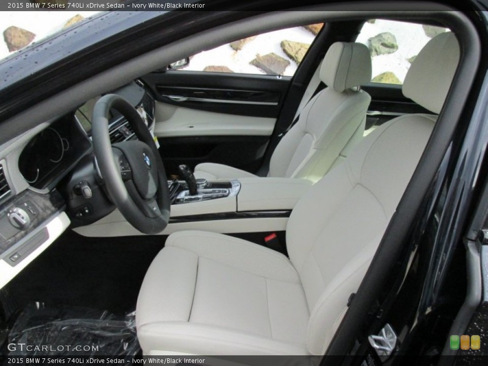 Ivory White/Black Interior Front Seat for the 2015 BMW 7 Series 740Li xDrive Sedan #100165203