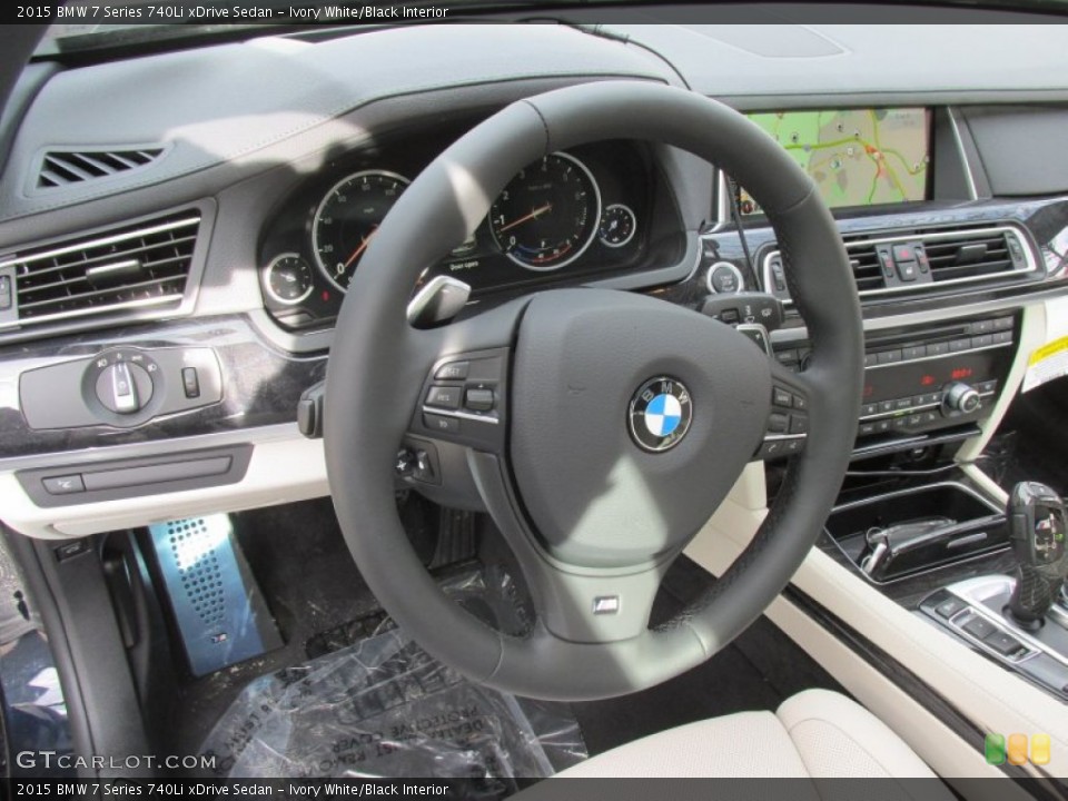 Ivory White/Black Interior Steering Wheel for the 2015 BMW 7 Series 740Li xDrive Sedan #100165249