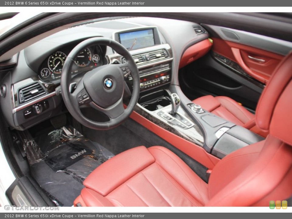 Vermillion Red Nappa Leather Interior Prime Interior for the 2012 BMW 6 Series 650i xDrive Coupe #100166550