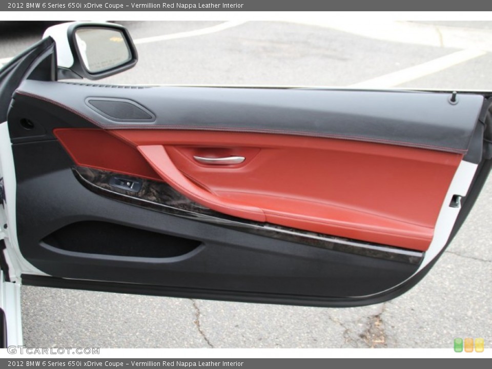 Vermillion Red Nappa Leather Interior Door Panel for the 2012 BMW 6 Series 650i xDrive Coupe #100166832