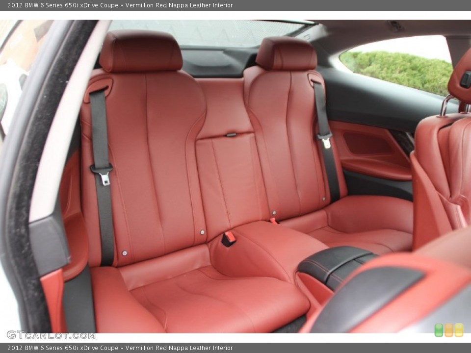 Vermillion Red Nappa Leather Interior Rear Seat for the 2012 BMW 6 Series 650i xDrive Coupe #100166853