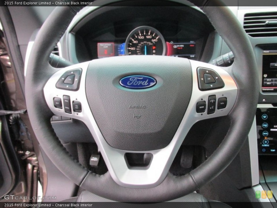 Charcoal Black Interior Steering Wheel for the 2015 Ford Explorer Limited #100173090