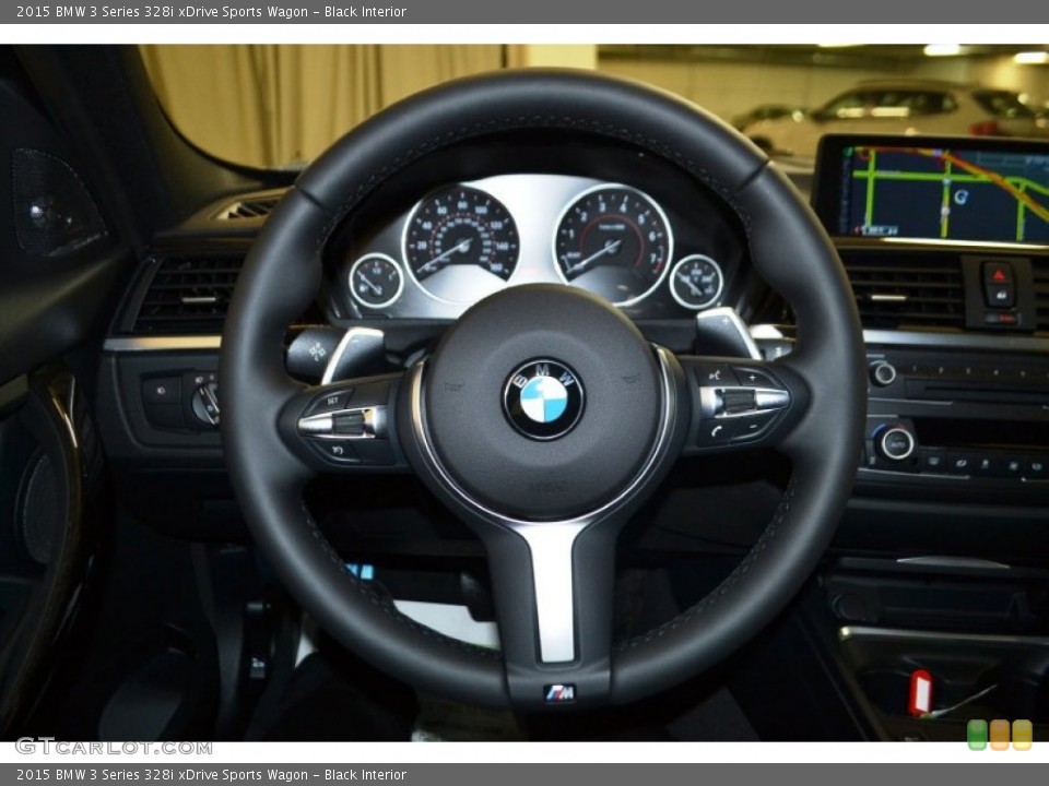 Black Interior Steering Wheel for the 2015 BMW 3 Series 328i xDrive Sports Wagon #100176513