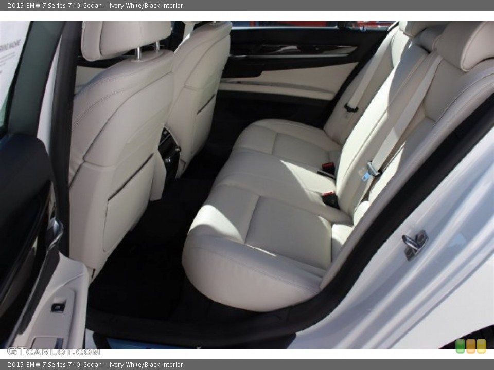 Ivory White/Black Interior Rear Seat for the 2015 BMW 7 Series 740i Sedan #100181721
