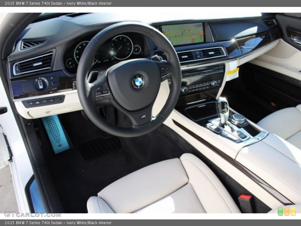 Ivory White/Black Interior Photo for the 2015 BMW 7 Series 740i Sedan #100181753