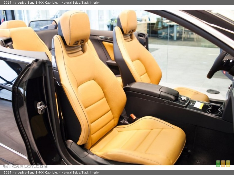 Natural Beige/Black Interior Front Seat for the 2015 Mercedes-Benz E 400 Cabriolet #100195958