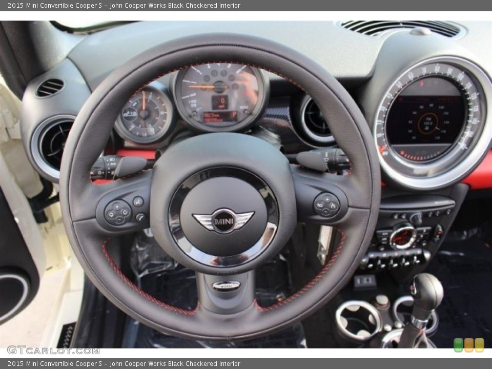 John Cooper Works Black Checkered Interior Steering Wheel for the 2015 Mini Convertible Cooper S #100207907