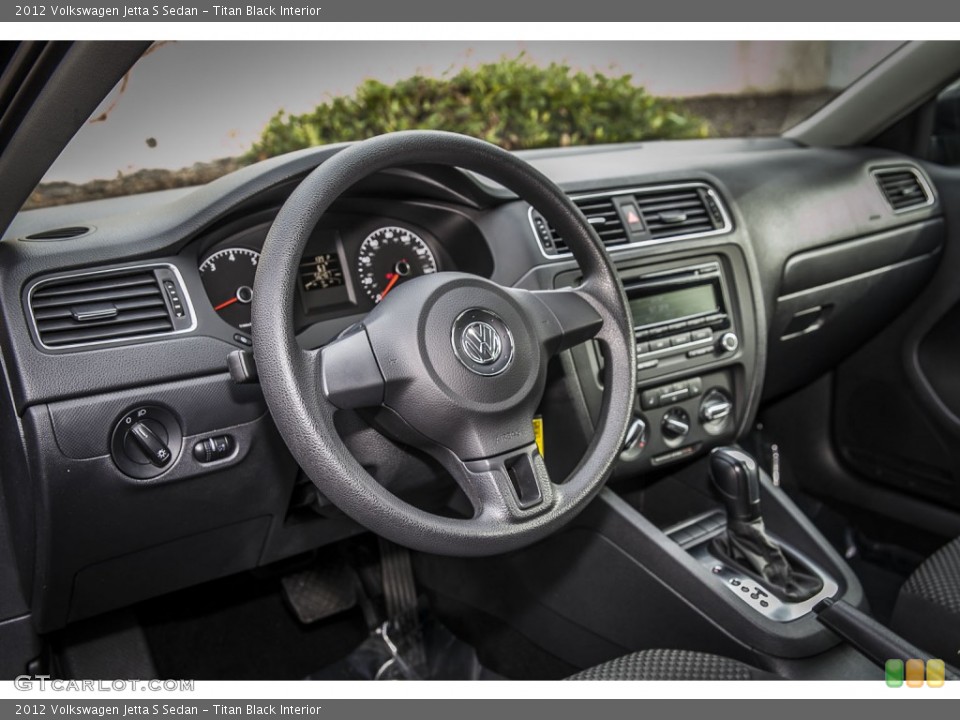 Titan Black Interior Dashboard for the 2012 Volkswagen Jetta S Sedan #100232144