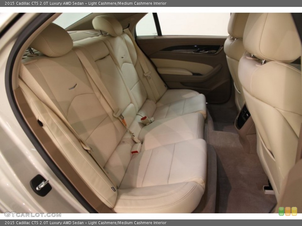 Light Cashmere/Medium Cashmere Interior Rear Seat for the 2015 Cadillac CTS 2.0T Luxury AWD Sedan #100261231