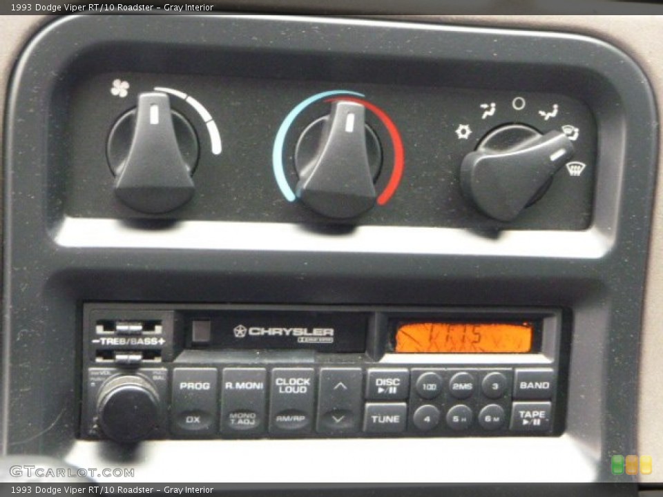 Gray Interior Controls for the 1993 Dodge Viper RT/10 Roadster #100284849