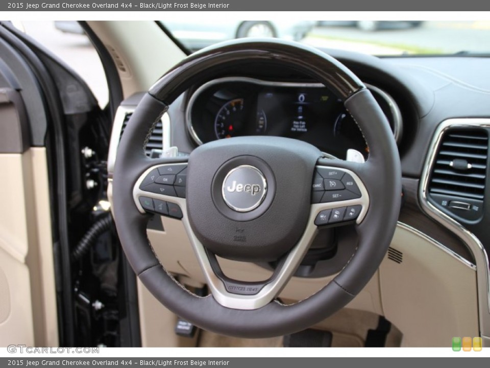 Black/Light Frost Beige Interior Steering Wheel for the 2015 Jeep Grand Cherokee Overland 4x4 #100296867