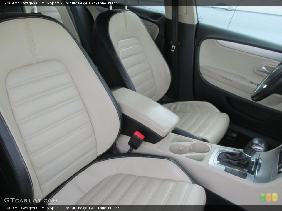 Cornsilk Beige Two-Tone Interior Front Seat for the 2009 Volkswagen CC VR6 Sport #100299222