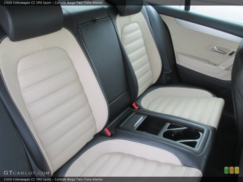 Cornsilk Beige Two-Tone Interior Rear Seat for the 2009 Volkswagen CC VR6 Sport #100299413