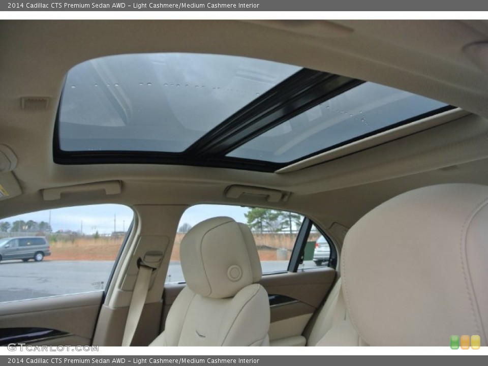 Light Cashmere/Medium Cashmere Interior Sunroof for the 2014 Cadillac CTS Premium Sedan AWD #100305663