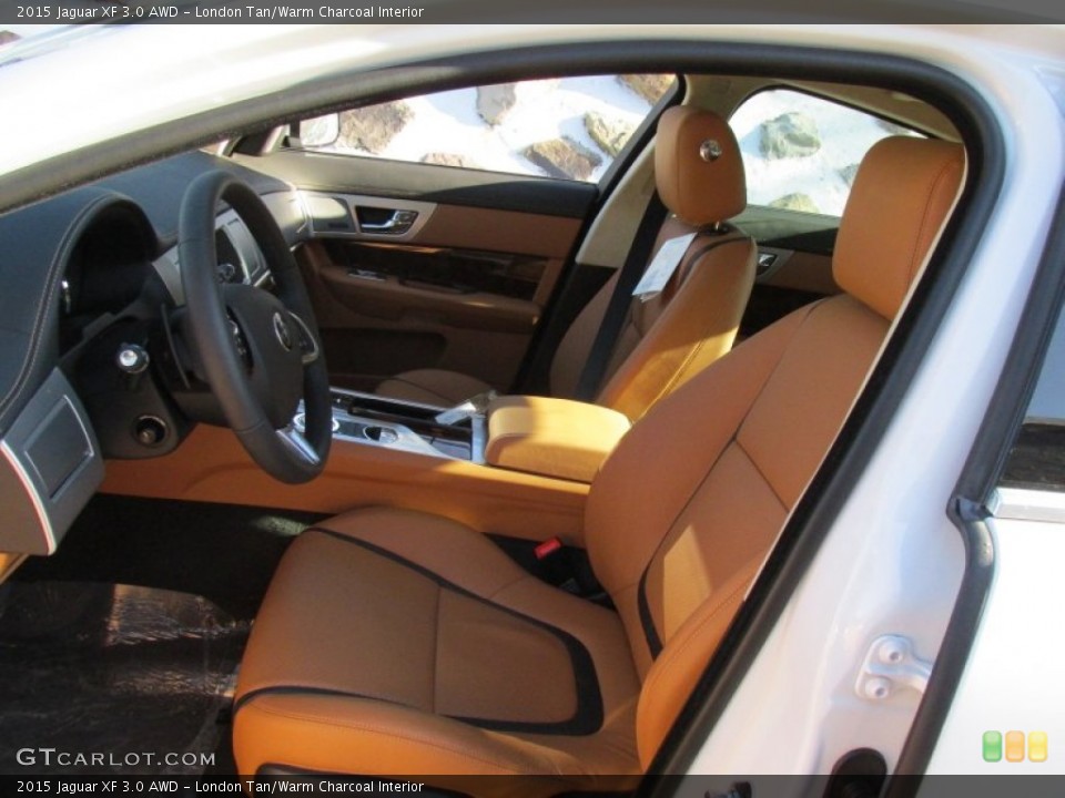 London Tan/Warm Charcoal Interior Front Seat for the 2015 Jaguar XF 3.0 AWD #100338803