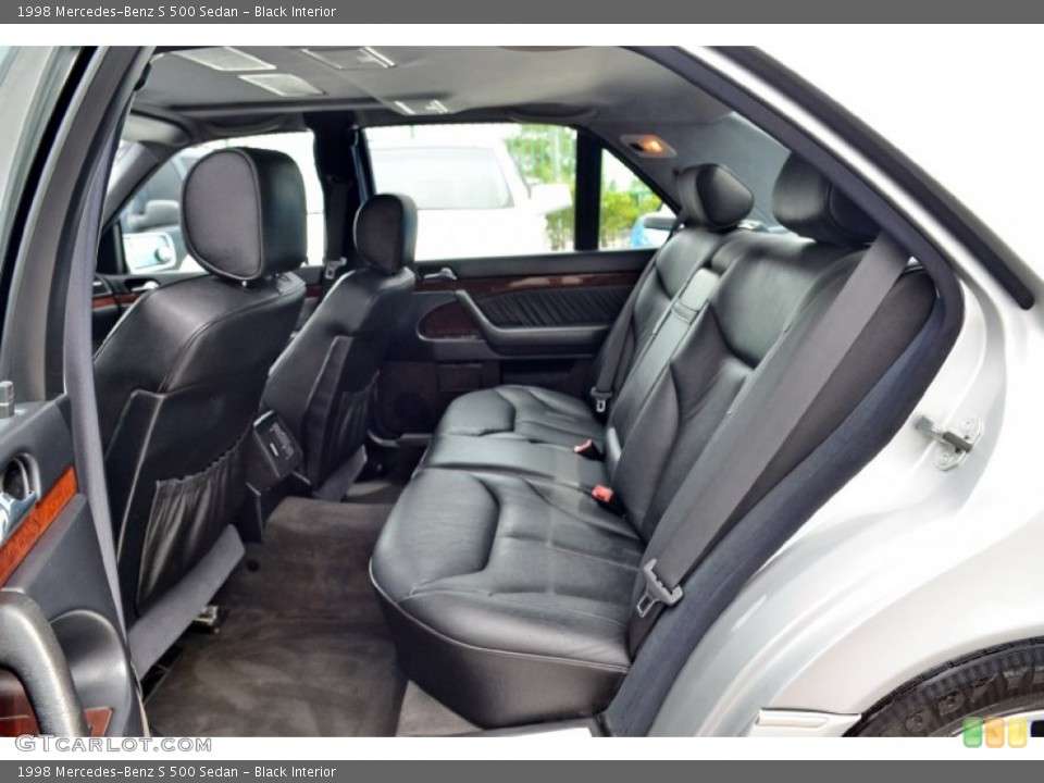 Black Interior Rear Seat for the 1998 Mercedes-Benz S 500 Sedan #100376988