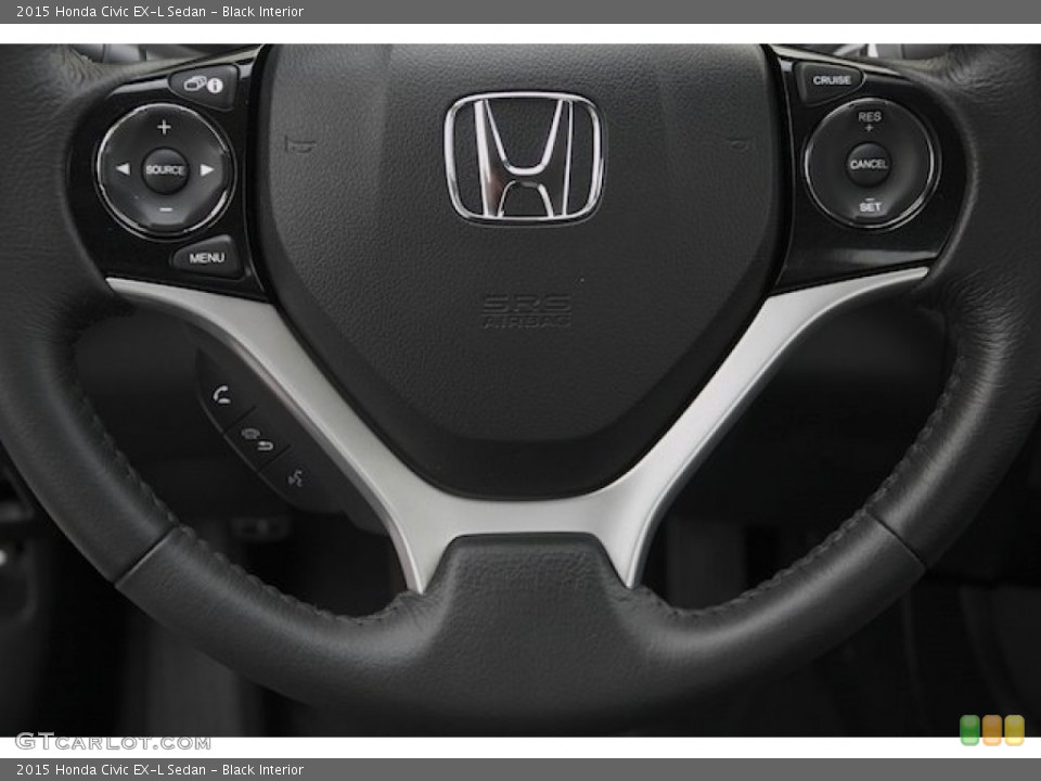 Black Interior Steering Wheel for the 2015 Honda Civic EX-L Sedan #100383191