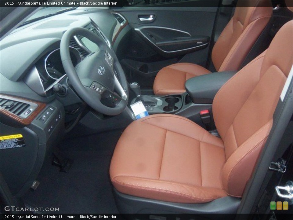 Black/Saddle 2015 Hyundai Santa Fe Interiors