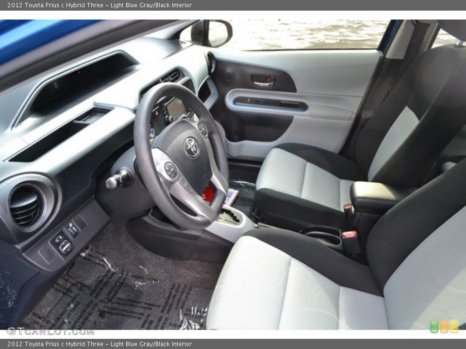 Light Blue Gray/Black Interior Front Seat for the 2012 Toyota Prius c Hybrid Three #100403125