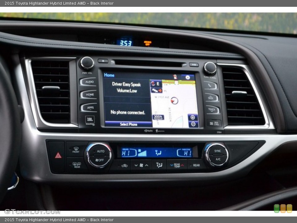 Black Interior Controls for the 2015 Toyota Highlander Hybrid Limited AWD #100414685