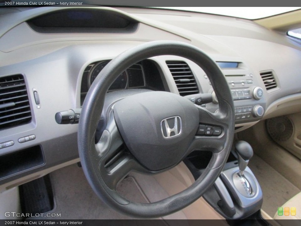 Ivory Interior Steering Wheel for the 2007 Honda Civic LX Sedan #100444232