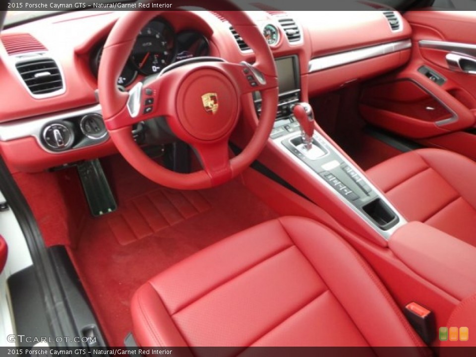 Natural/Garnet Red 2015 Porsche Cayman Interiors