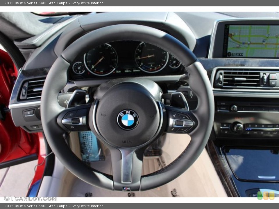 Ivory White Interior Steering Wheel for the 2015 BMW 6 Series 640i Gran Coupe #100491972
