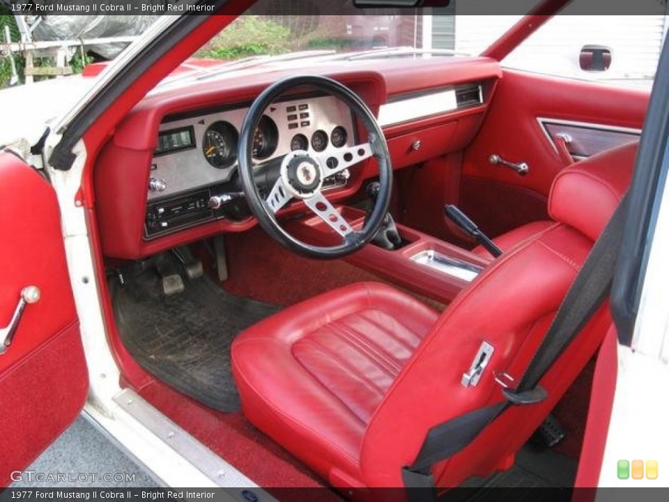 Bright Red Interior Photo For The 1977 Ford Mustang Ii Cobra
