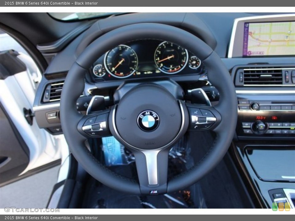 Black Interior Steering Wheel for the 2015 BMW 6 Series 640i Convertible #100493451