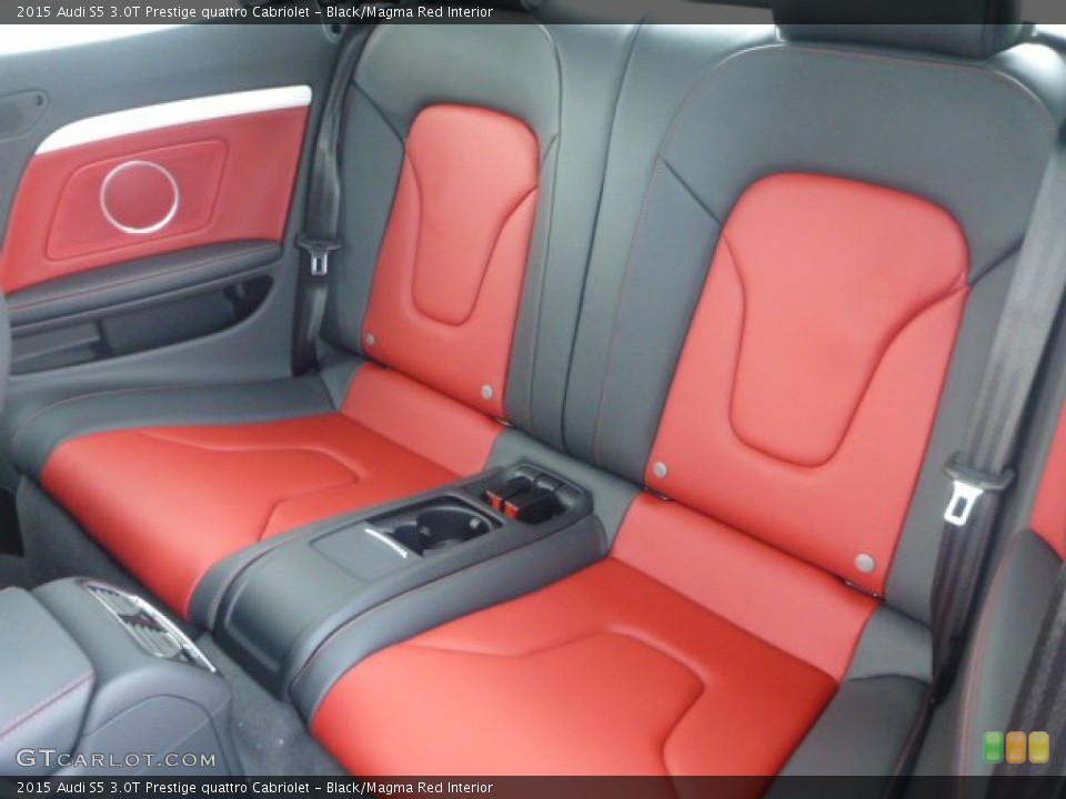Black/Magma Red Interior Rear Seat for the 2015 Audi S5 3.0T Prestige quattro Cabriolet #100514952